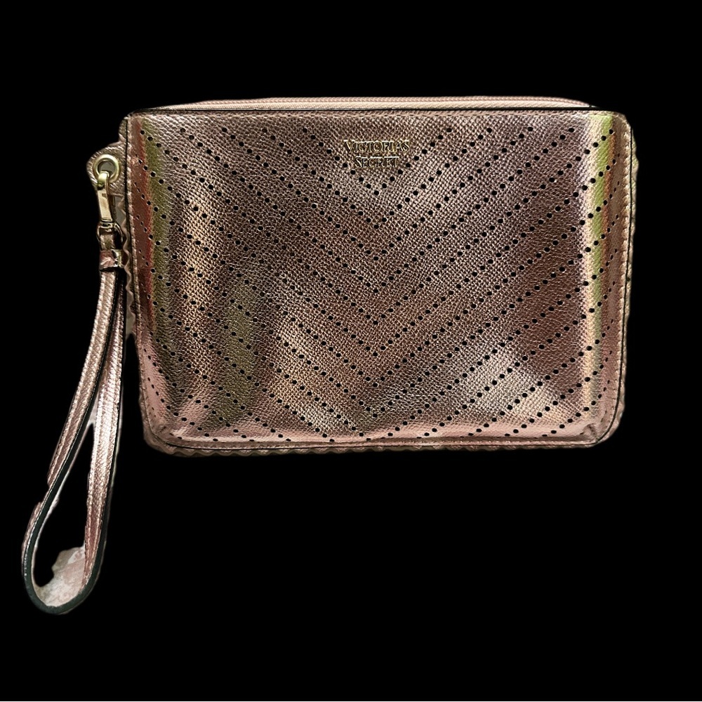 Victorias Secret Stylish Rose Gold Wristlet Clutch
